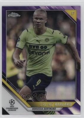 2021 Chrome UEFA Champions League Purple Refractor /250 Erling Haaland #200 14tf