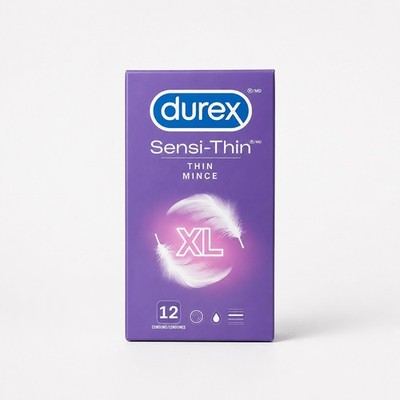 Durex Sensi-Thin XL Condoms 12 Count Thin Fit UV400 Latex Lubricated Exp 2026/10