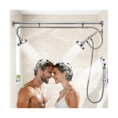 Tandem Shower Head for Couples, Dual Shower System with Sliding & 180°Rotat