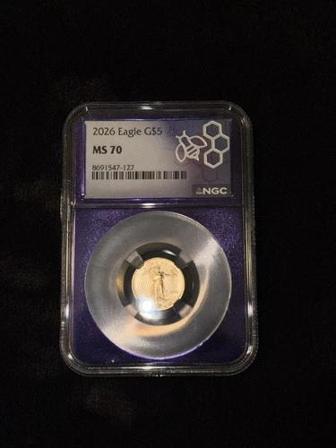 2026 $5 American Gold Eagle 1/10 oz NGC MS70 Purple Holder