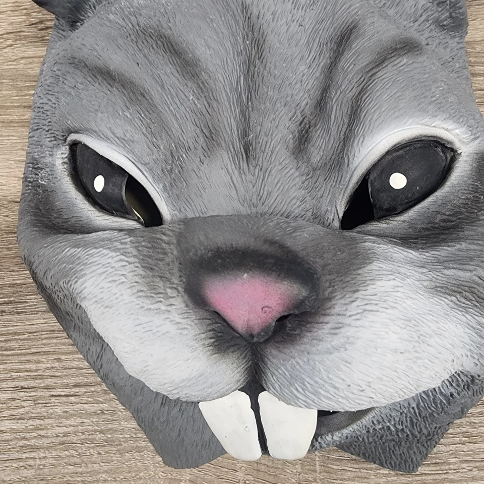 Adults Grey Rabbit Head Halloween Mask Rubber Latex - Image 4 of 4