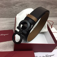 Salvatore Ferragamo Gancini Men's Reversible Leather Belt