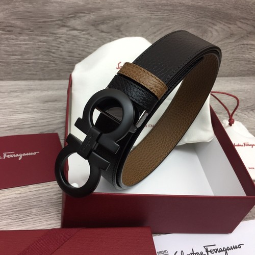 Salvatore Ferragamo Gancini Men's Reversible Leather Belt