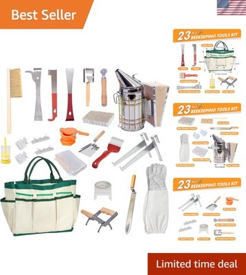 Efficient Beekeeping Starter Kit - 22PCS Essential Tools with Organizer Bag