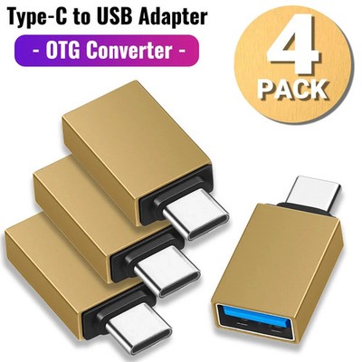 4 Pack USB-C 3.1 Male to USB A Female Adapter Converter OTG Type C Android Phone
