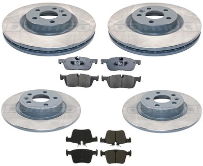 Front & Rear Coated Brake Rotors & EPS Brake Pads For Discovery Sport 2015-2019