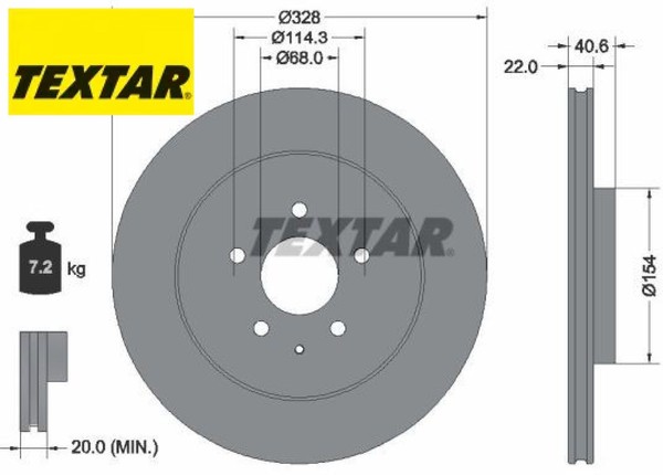 2X Bremsscheibe Textar 92349003 2 Bremsscheiben Hinterachse Hinten FüR Mazda-image