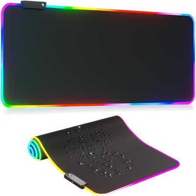 Elegant Black RGB Gaming Mouse Pad - Large, Waterproof, and Precision Design