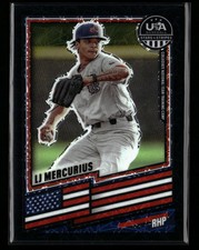 2026 Panini USA  Stars & Stripes Prizm LJ Mercurius #8 Black Velocity 28/39
