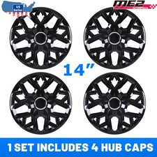 14 Inch Wheel Rims Hub Cover Hubcaps Snap On Car Truck Black Suv 4-pack 14 Inch Wheel Rims Hub Cover Hubcaps Snap On Car Truck Black Suv 4-pack