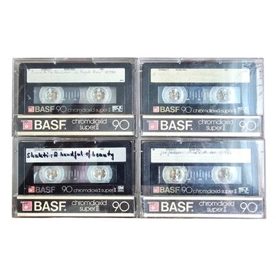 4x BASF Chromdioxid Super II 90 CrO2 Kassette IEC II gelöscht unbeschriftet 