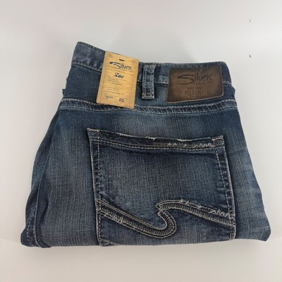 Silver Jeans Co Zac Relaxed Fit Straight Leg Jeans Blue W40 L30 M42408RAS301