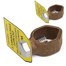 Pcs C&UL Listed Alloy Copper Ground Rod 2 Bronze Clamp+ Warning tag