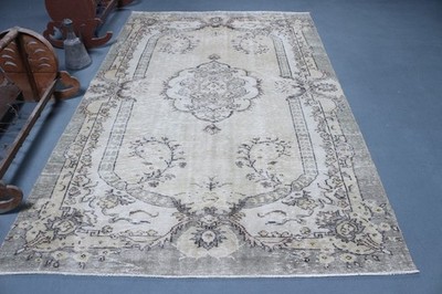 5,7x9,1 ft Rug, Turkish Vintage Rug, Gray Oriental Rug