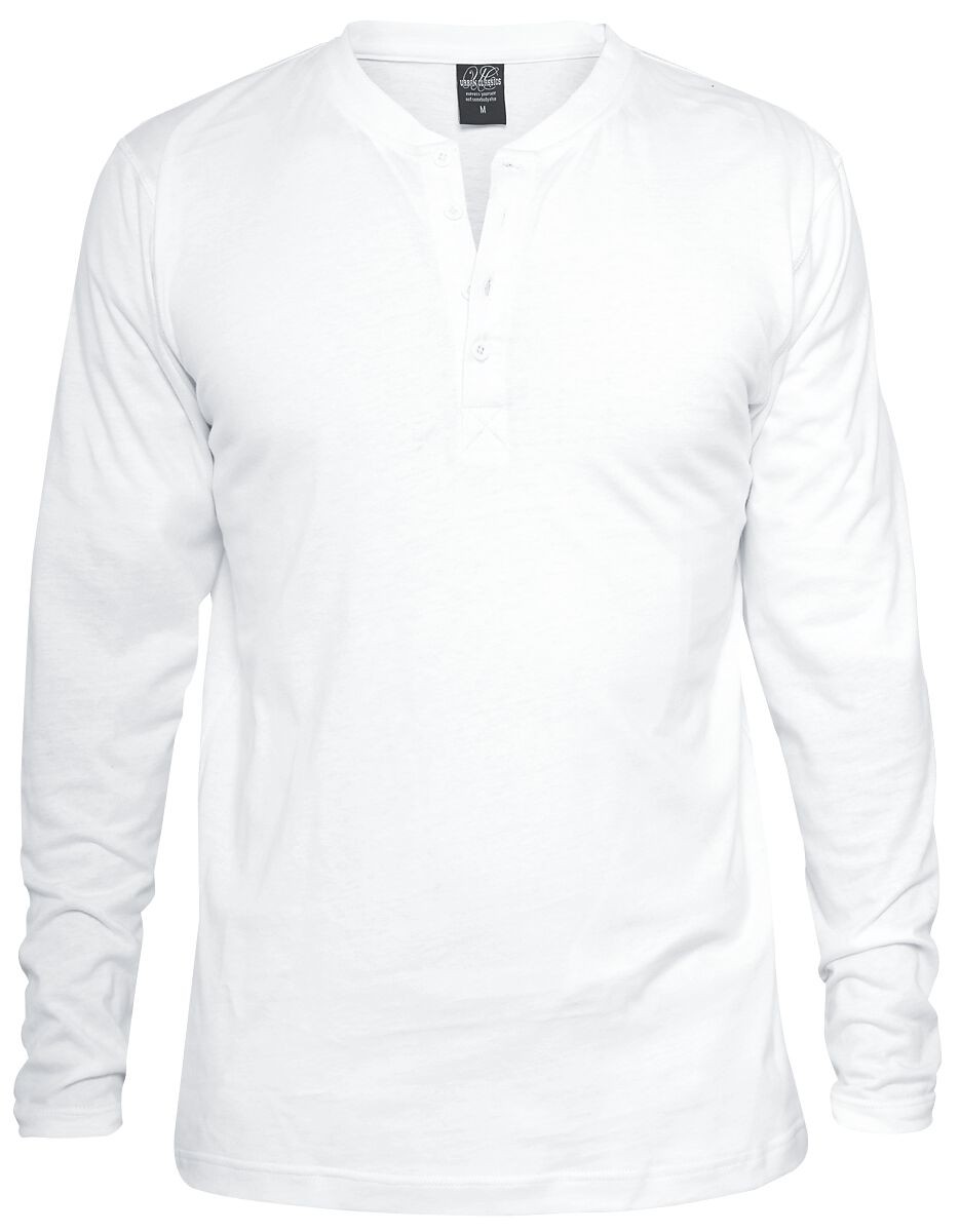 Городская классика, Футболка Herren Basic, Основы Henley weiß, Уличная одежда