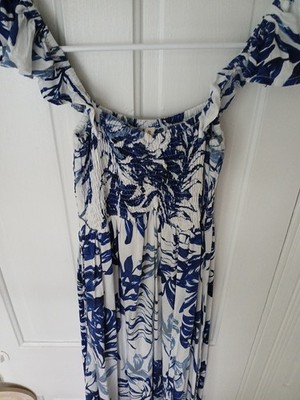 Boho Me Ladies Size Small Blue Floral Print Long Dress