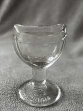 Antique 1930s Clear Glass Eye Wash Bath Cup British Made Mould 1 Mint (kw8)