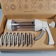 The Pampered Chef Cookie Press #1525 Original Box - 16 Discs (A5) EUC