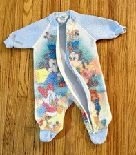 Vintage 80s 0-6 Months Disney World Mickey Mouse AOP All Over Print Romper USA