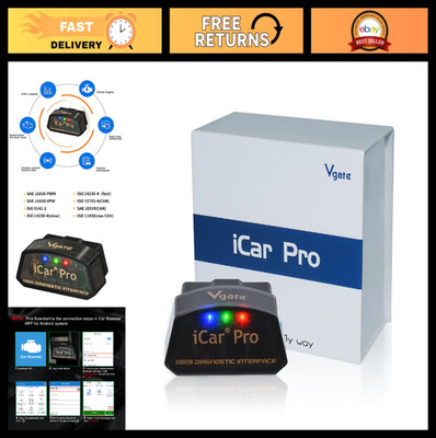 Bluetooth OBD2 Scanner Diagnostic Tool for Android & Windows, ELM327 Compatible