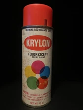Vintage Krylon Paper Label Glowing Red-orange 3101 Spray Paint Can.