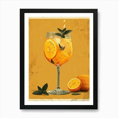 Aperol Spritz Kunstdruck 383 Art Pri gerahmt Wandbild Poster Leinwanddruck Bild