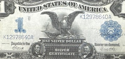 1899 $1 Black Eagle Silver Certificate Elliott|White  