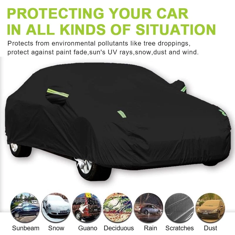 S Car Cover Waterproof All Weather for car, Full car Cover Rain Sun Protective - Image 4 of 4