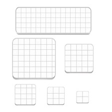 6 PCS Clear Acrylic Stamp Block Set with Grid Lines for DIY Scrapbooking