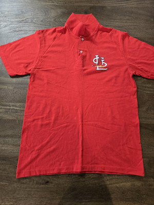 Stl Cardinals Stedman Made In Usa Polo Shirt Mens Sz L 1987
