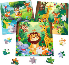 Animal Puzzle for Kids, Large Jigsaw Puzzles 3 X 35 Piece for Kids Ages 3-5,Pres