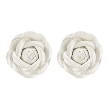 2 dekorative Schuhklammern in Rosa, Lederblume Beige - 2er Set
