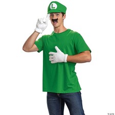 Adults Elevated Super Mario Bros Luigi Costume Accessory Kit