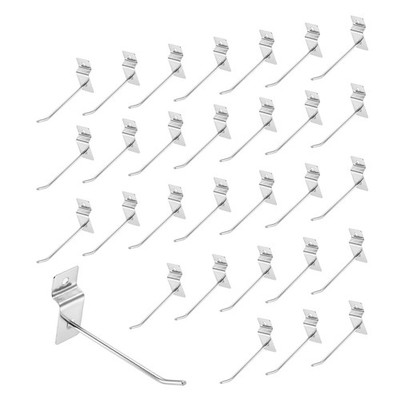 100pcs Slat Wall Hooks 4'' / 100mm for Commercial Retail Exhibition Silver
