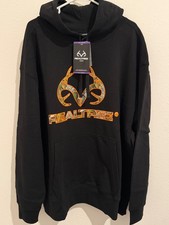 Realtree Deer Black Camo Logo Hoodie Sweatshirt Size 2XL NWT 16902