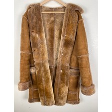 Vintage genuine shearling sheepskin coat jacket Marlboro man Neiman Marcus suede