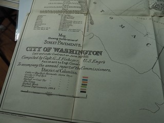 Original Map Washington D.C. Street Pavements Hand Colored 1893