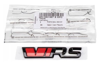 Škoda Original Octavia VRS Emblem Logo Schriftzug, hinten schwarz 5E3853687S XPC