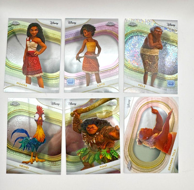 2025 Disney Chrome Moana Card Lot of 6 Includes Kele Mini Diamond Card    
