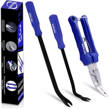 Clip Remover Tool, 3 Pcs Clip Pliers Set & Fastener Removal Tool, Blue-3pcs