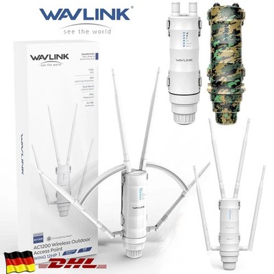 WAVLINK AC1200 Outdoor IP65 wasserdichter WLAN Repeater PoE Dual Band Fat/Fit AP