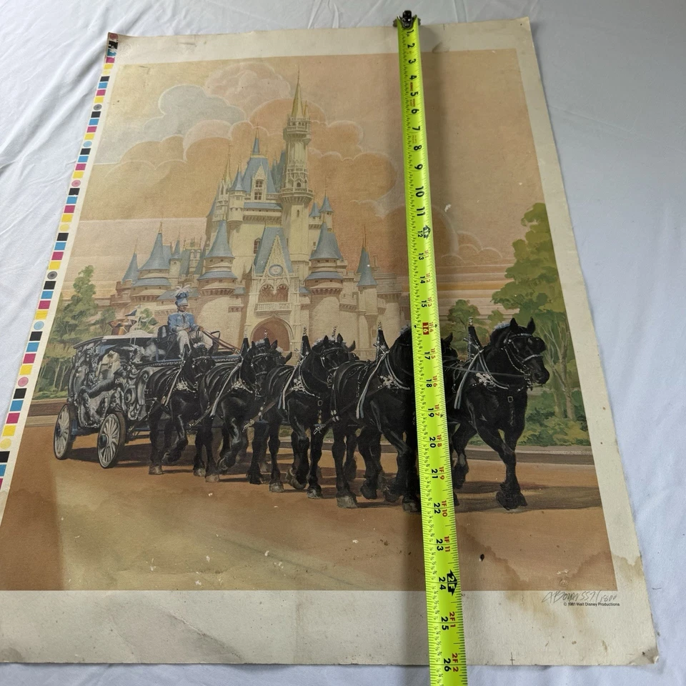 Disney 1981 Signed Lithograph Charles Boyer Our Team Cinderella Casket 557 /1800 - Image 2 of 4
