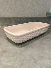 Longaberger Woven Traditions Ivory Large Rectangular Baker 12.5" x 6.5" 