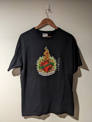 Vintage 2004 Killswitch Engage Heart Tattoo Band Black Medium T-Shirt
