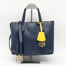 Tory Burch Perry Triple Compartment Leather Navy 2Way Shoulder Bag Authentic