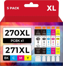 PGI-270XL CLI-271XL 5 Color Value Pack Replacement for Canon 270 271 XL Ink Cart