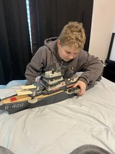 1960's Deluxe Reading Corp. USS Battlewagon w/ Missiles 33" Battery Powered