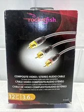 Rocketfish 12ft Audio Video Cables, 24K Gold Plated Connectors, NEW