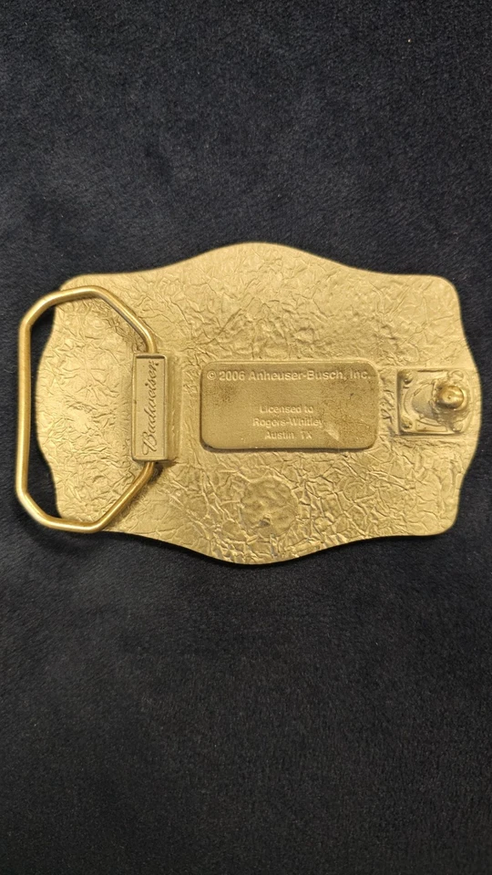 BUDWEISER CERVEZA TIRO CABALLOS TRINEO COLOR HEBILLA CINTURÓN 2006 Foto 2 de 2
