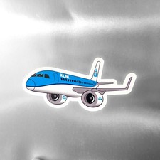 KLM Royal Dutch Airlines Embraer 190 Pudgy Airplane Sticker